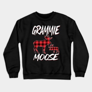Red Plaid Grammie Moose Matching Family Pajama Christmas Gift Crewneck Sweatshirt